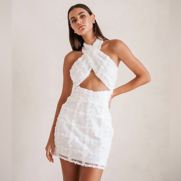 Sabo Skirt White Halter Dress - Picture 1 of 8